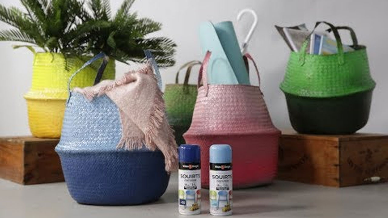 How to Create Ombre Baskets with Spray Paint - Crafternoon by White Knight